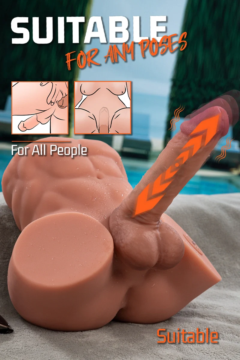 Gretel: 14.31LB Male Sex Doll Torso with 7.48" Thrusting & Vibrating Dildo