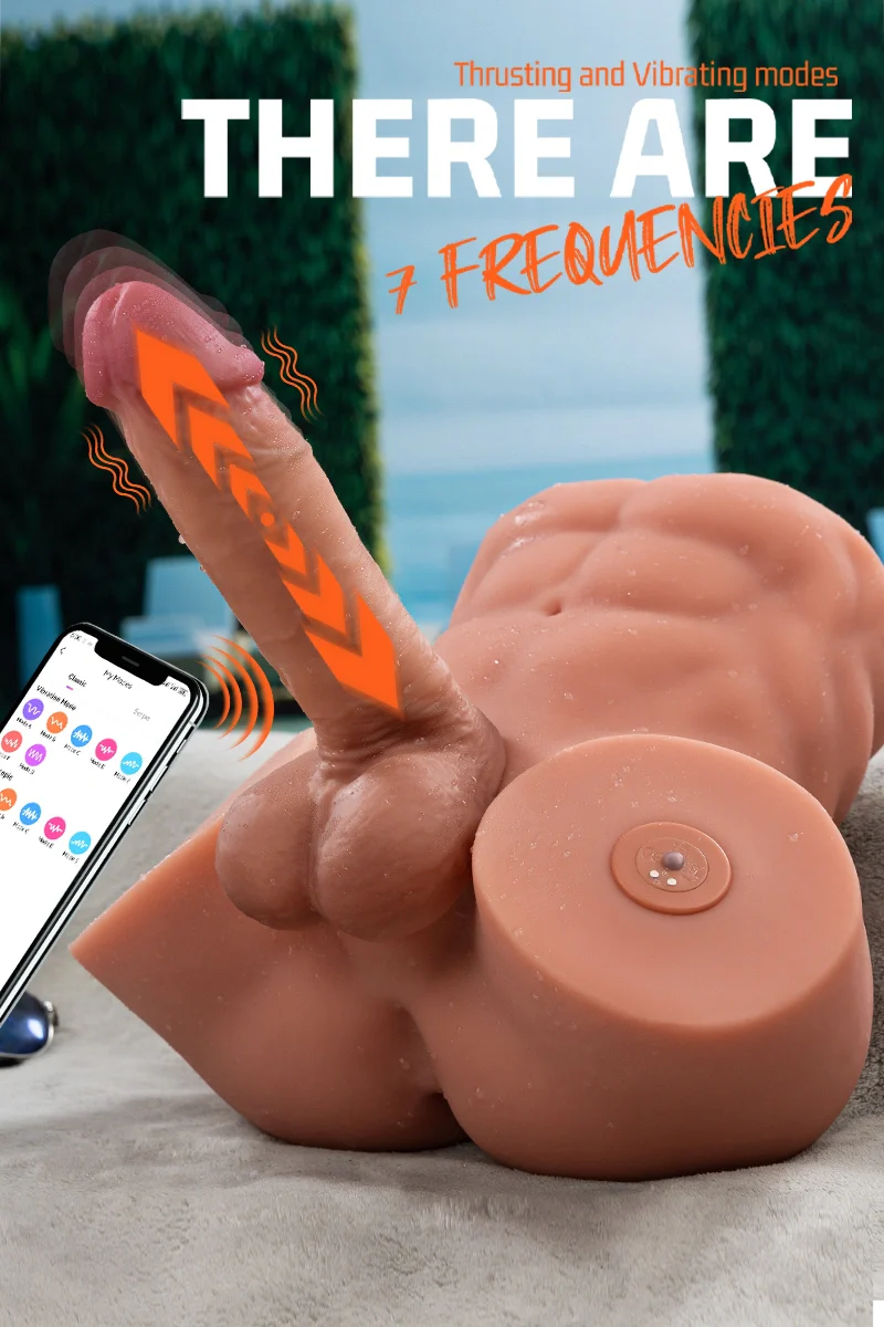 Gretel: 14.31LB Male Sex Doll Torso with 7.48" Thrusting & Vibrating Dildo