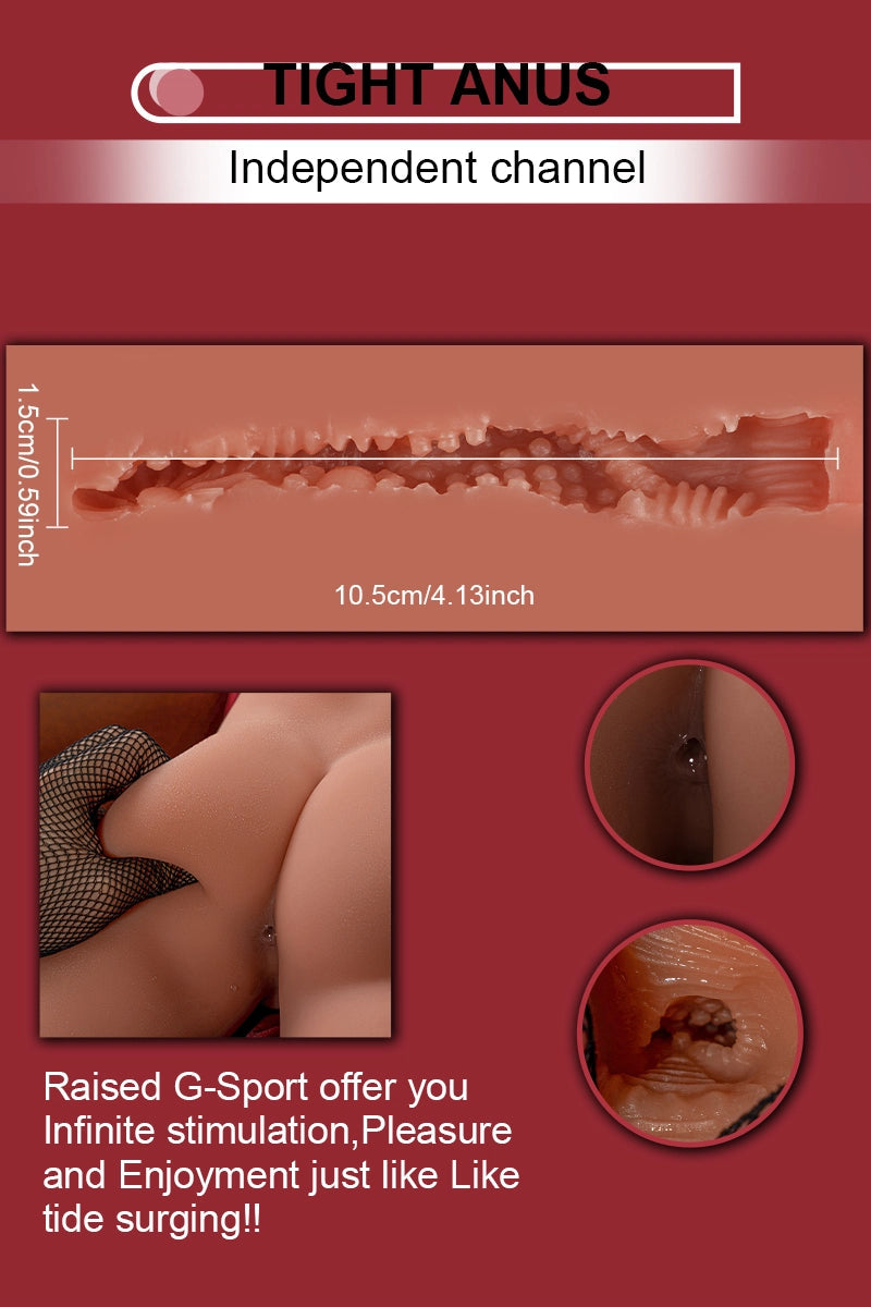 Kyle: 9.03LB Torso For Women with 6.69″ Auto-Telescoping Dildo