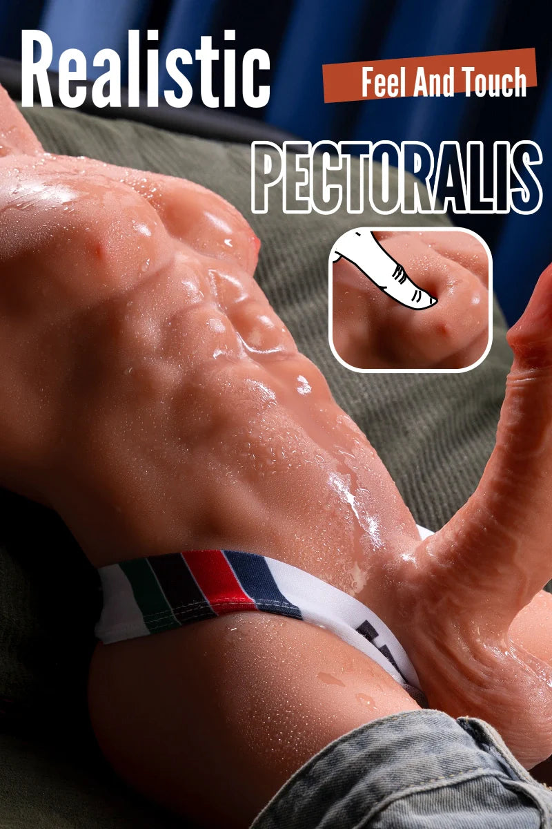 Rudolph: 19.06LB Realistic Male Torso with 6.29" Thrusting Dildo